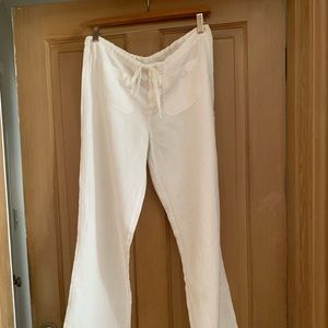 Vince White Drawstring Linen Pants XS